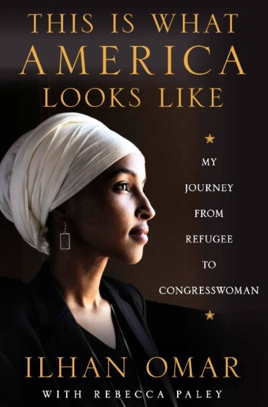 A photo of Ilhan Omar's book titled This Is What America Looks Like