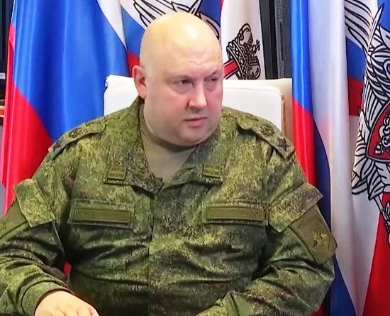 A photo of Sergei Surovikin taken when he was commanding the Russian forces in Ukraine