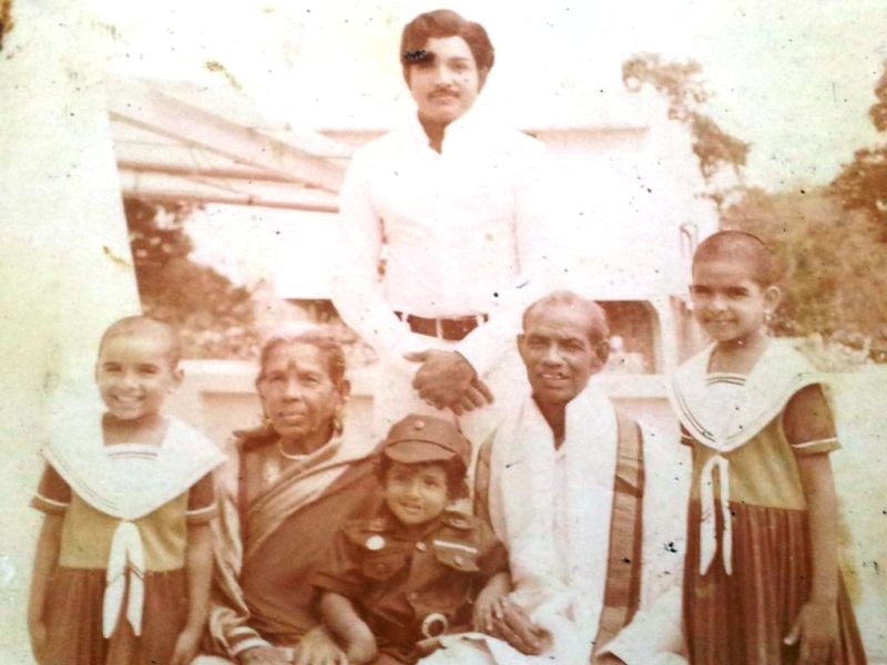 A photo of Vijayakumar with his parents