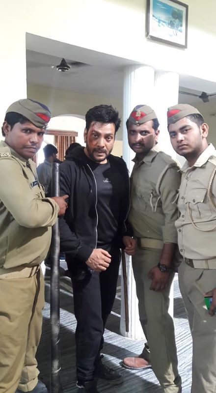 A picture of Sagar Pandey from the sets of Sanki Daroga