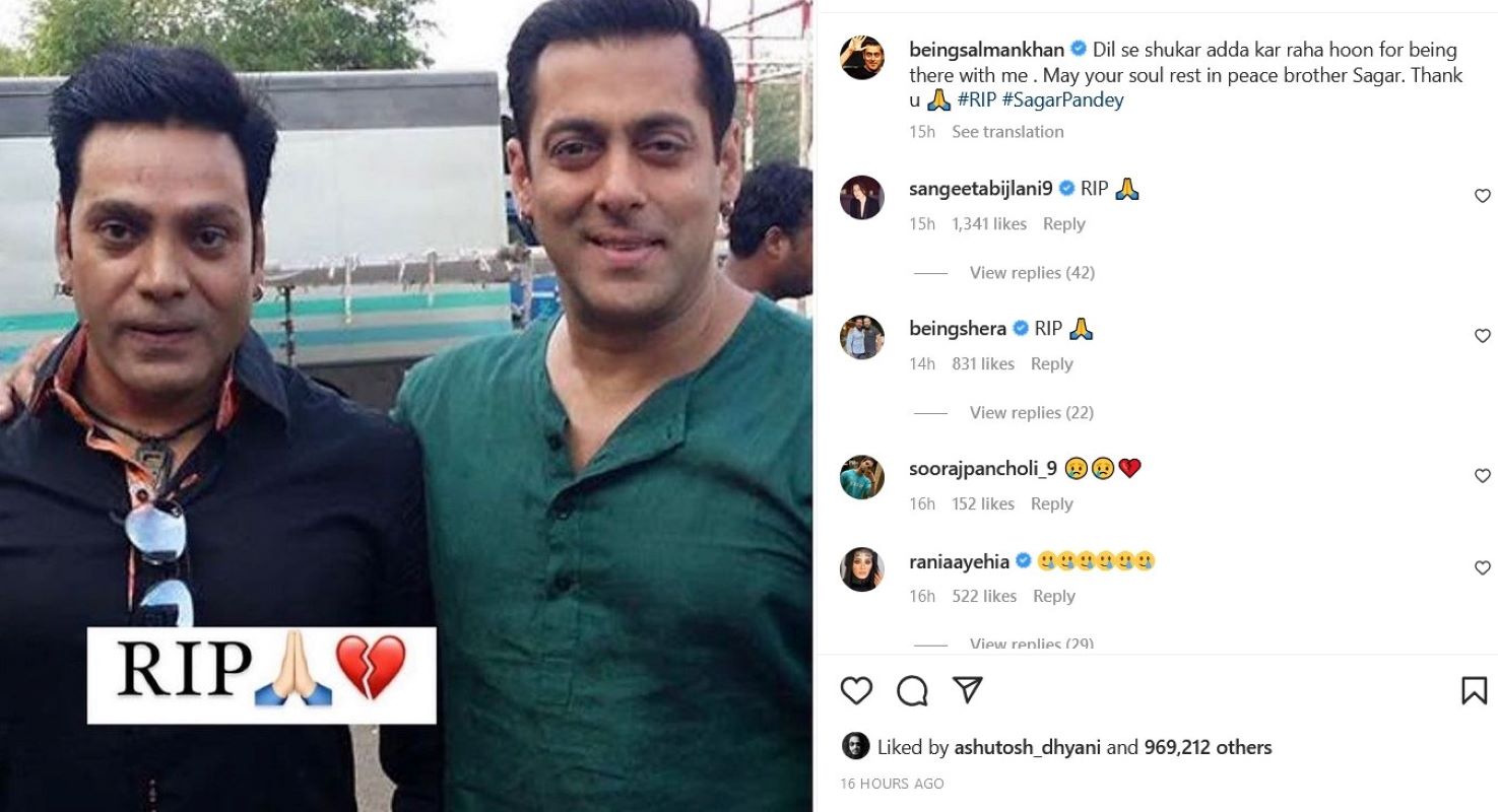 Salman Khan's post on his Instagram account