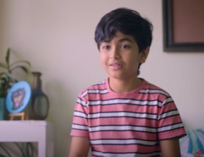 Aarrian in a still from the YouTube video 'When Your Younger Sibling Is Excited For Diwali'
