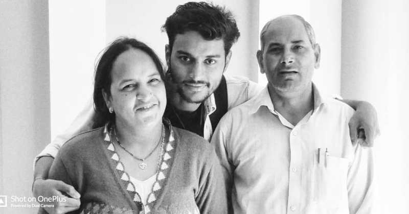 Aatm Prakash with his parents