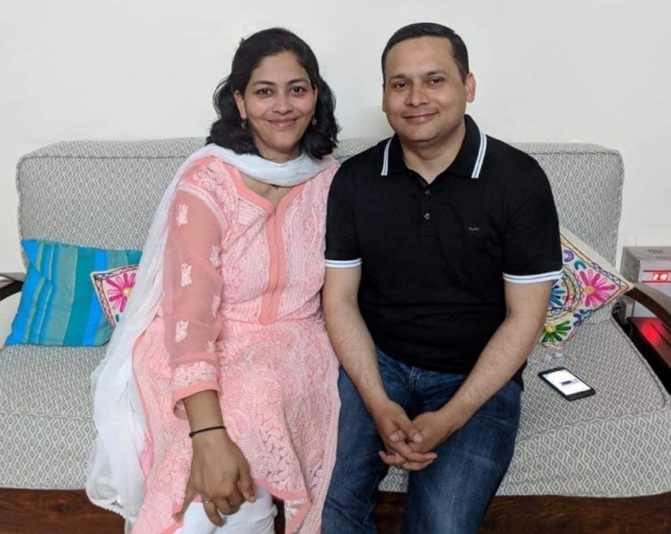 Amit Malviya with his wife