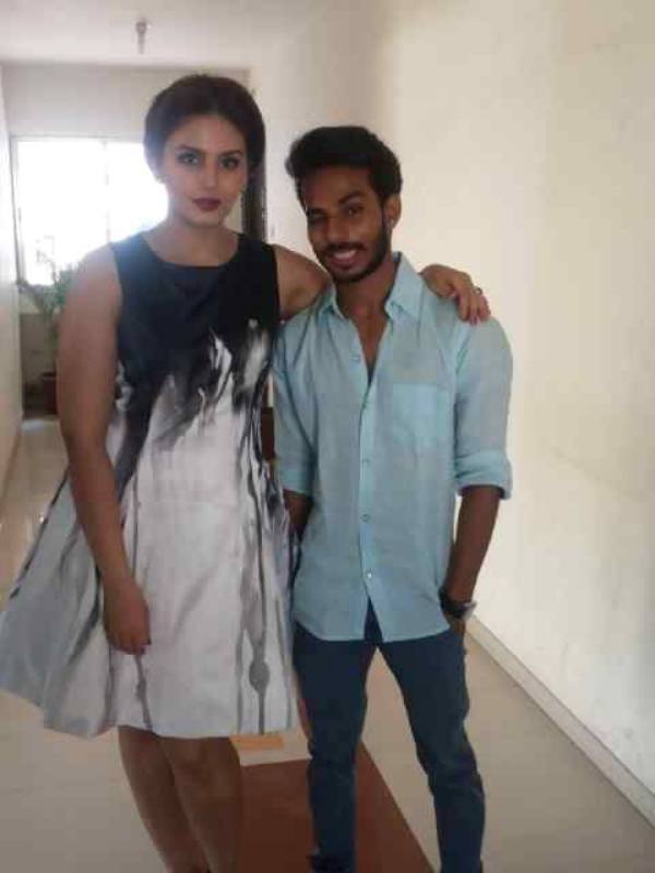 Amit Thakur with Huma Qureshi at the trailer launch of the film Dedh Ishqiya (2014)