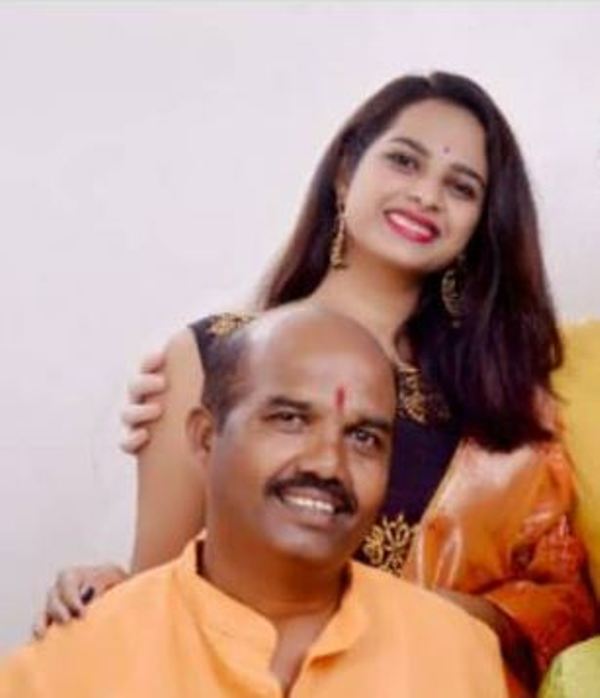 Amruta Dhongade with her father, Manikrao Dhongade