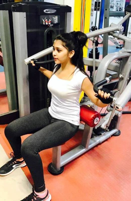 Amulya Gowda at the gym