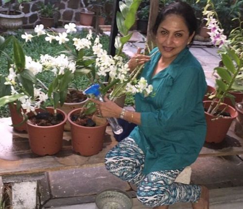 Anju Mahendru in her garden