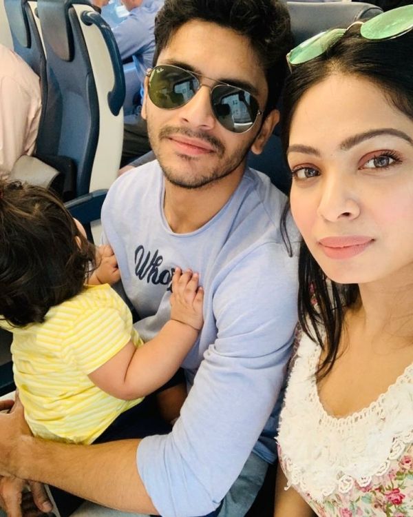 Arjun Chakrabarty with his wife, Sreeja Sen, and daughter