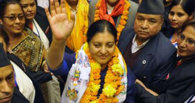 Bidya Devi Bhandari during a political rally