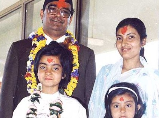 Bidya Devi Bhandari with her husband and two daughters