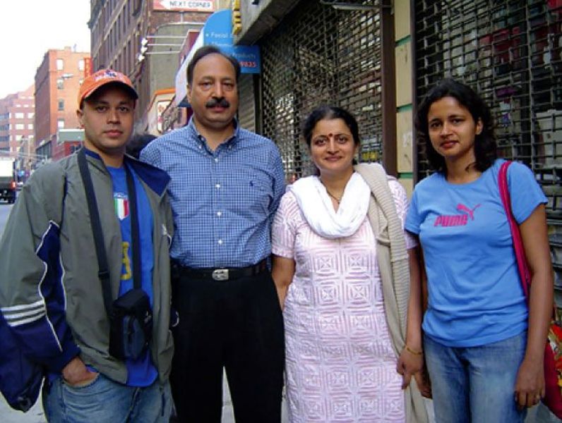July 2008 - A picture from the time when Hemant, along with his wife, Kavita, visited his daughter Jui and son-in-law, Devdatta in Boston - from left: Jui's husband, Devdatta, Hemant, Kavita, and Jui