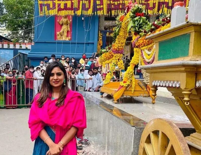 Deepika Das in a temple