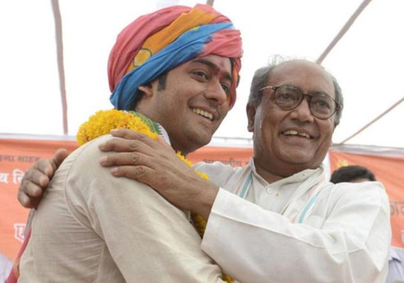 Digvijaya Singh with his son, Jaivardhan Singh