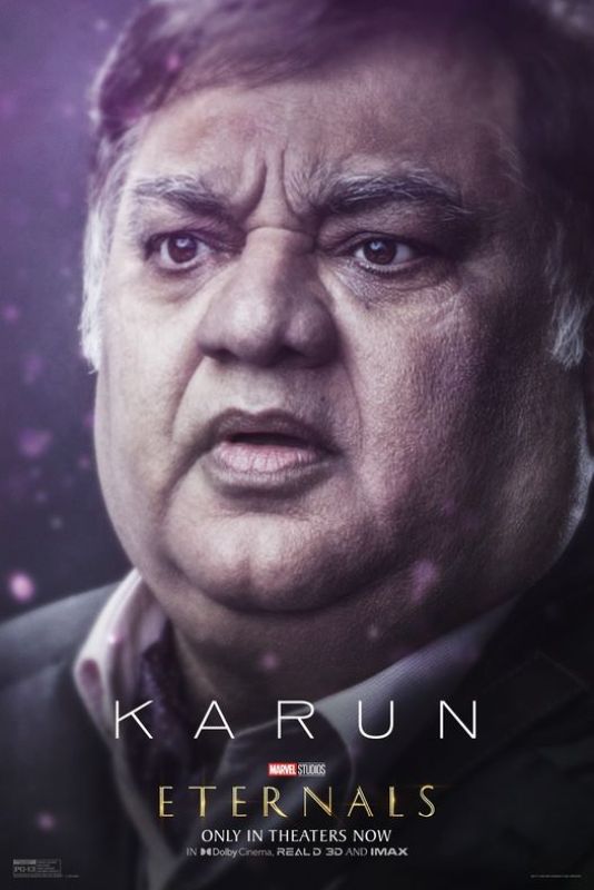 Harish Patel as Karun Patel on the official poster of the film Eternals (2021)