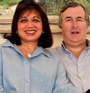 John Shaw with his wife Kiran Mazumdar