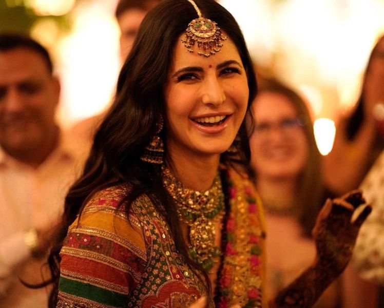 Katrina Kaif during her wedding function; hair styled by Amit Thakur