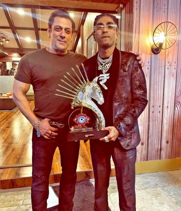 MC Stan with Salman Khan after winning Bigg Boss 16