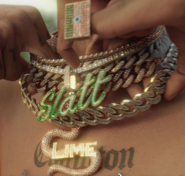 MC Stan's chains with snake and 'Slatt' pendants