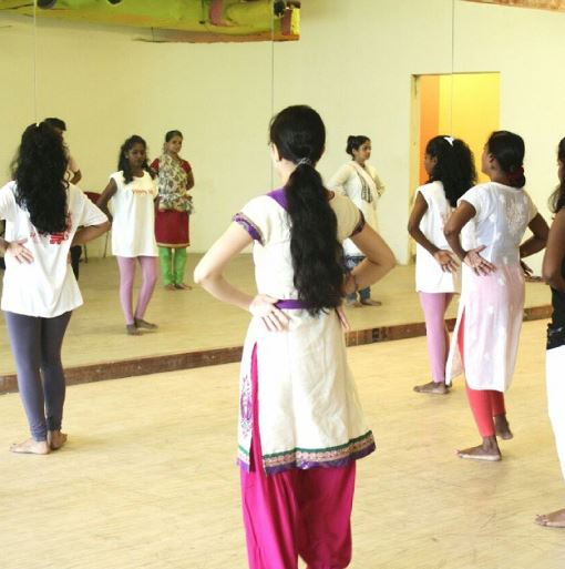 Megha Ghadge teaching lavani to students at her dance academy
