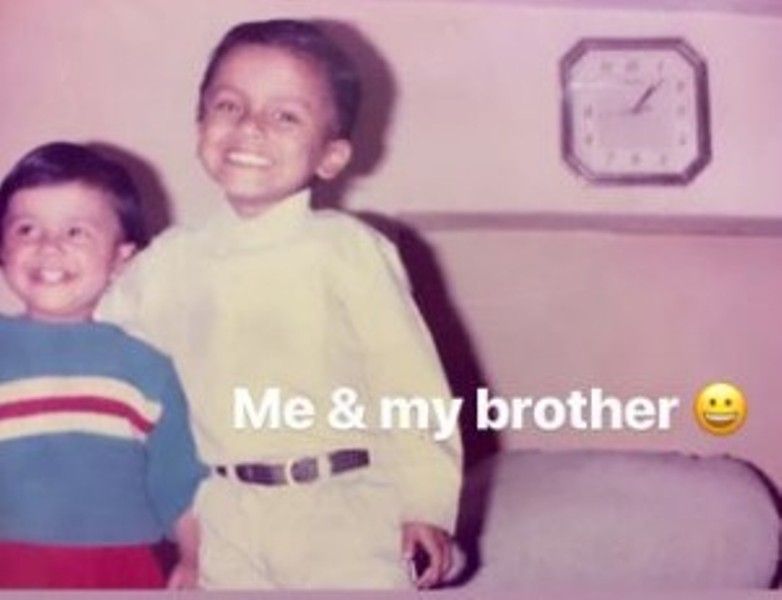 Nidhi Chaudhary's childhood image with her brother