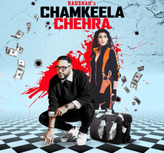Poster of Badshah's music video Chamkila Chehra starring Sonia Rathi