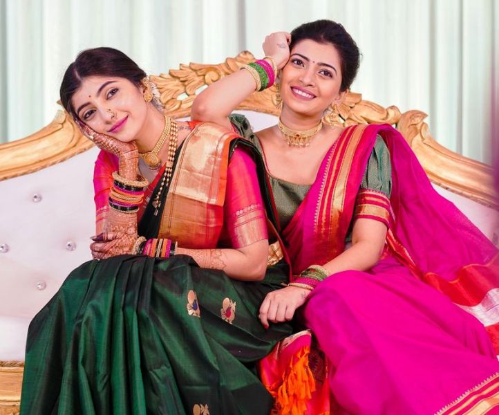 Ruchira Jadhav with her sister, Rutuja Jadhav