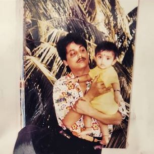 Sambhabana Mohanty with her father in childhood