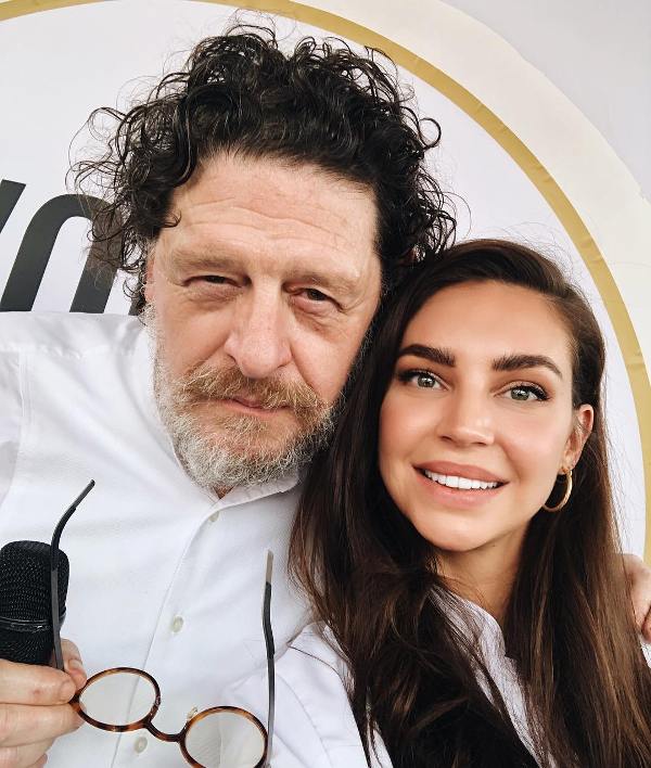Sarah Todd (right) with Marco Pierre White