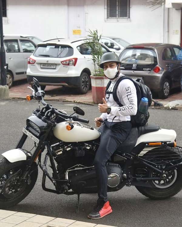 Shalin Bhanot on his Harley Davidson
