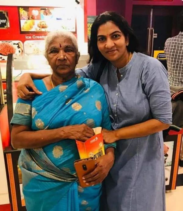Shanthi Arvind with her mother