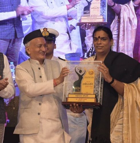 Shreegauri Sawant being honoured at an event