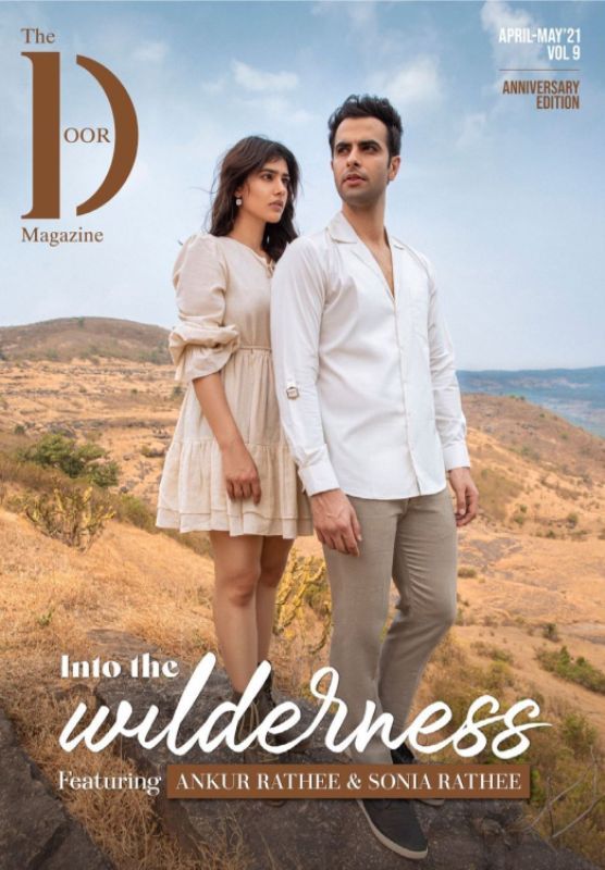 Sonia Rathee, along with her brother, Ankur Rathee, on the cover of The Door magazine