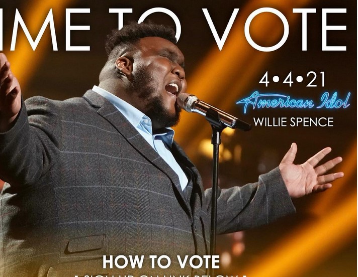 Willie Spence on the poster of American Idol Season 19 in 2021