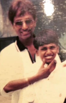 A childhood picture of Mithoon with his father