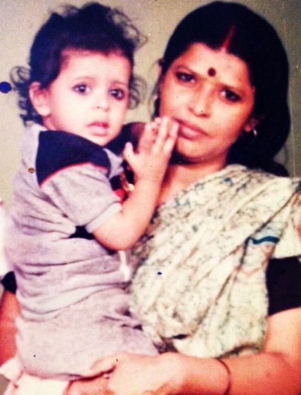 A childhood picture of Vineet Kumar with his mother
