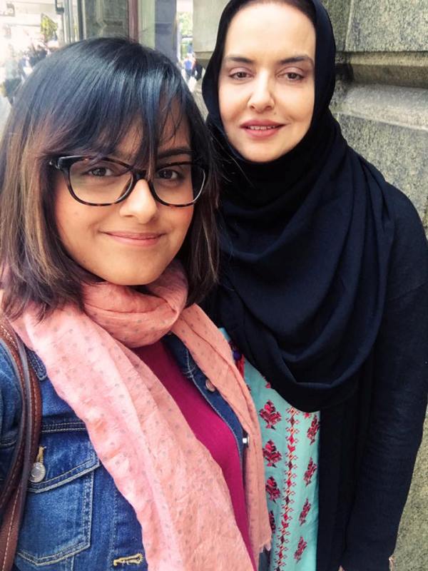 A photo of Abeer Sadiq with her mother Nadia Afgan