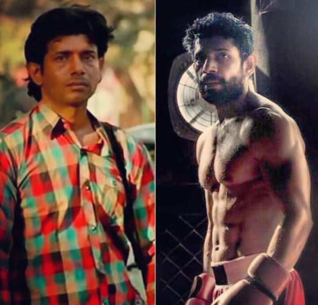 A picture of Vineet Kumar, before and after his physical transformation for the film Mukkabaaz (2018)