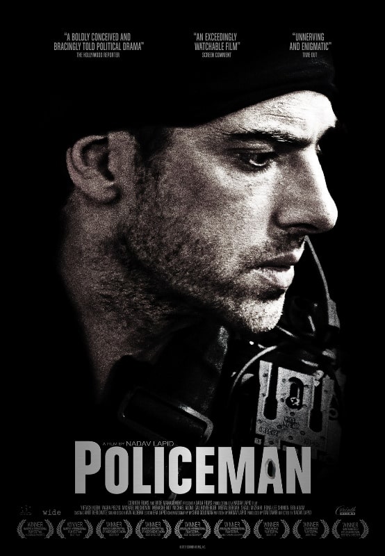 A poster of Nadav's feature film Ha-shoter (Policeman)
