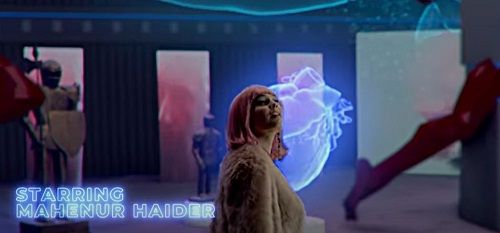A still of Mahenur Haider Khan from the music video Raat Shabnami