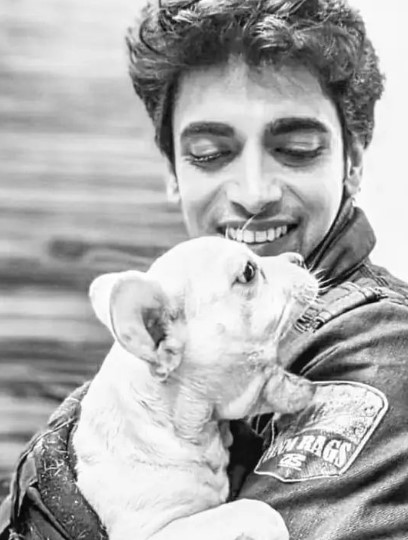 Aakash Ahuja with his pet dog Charlie