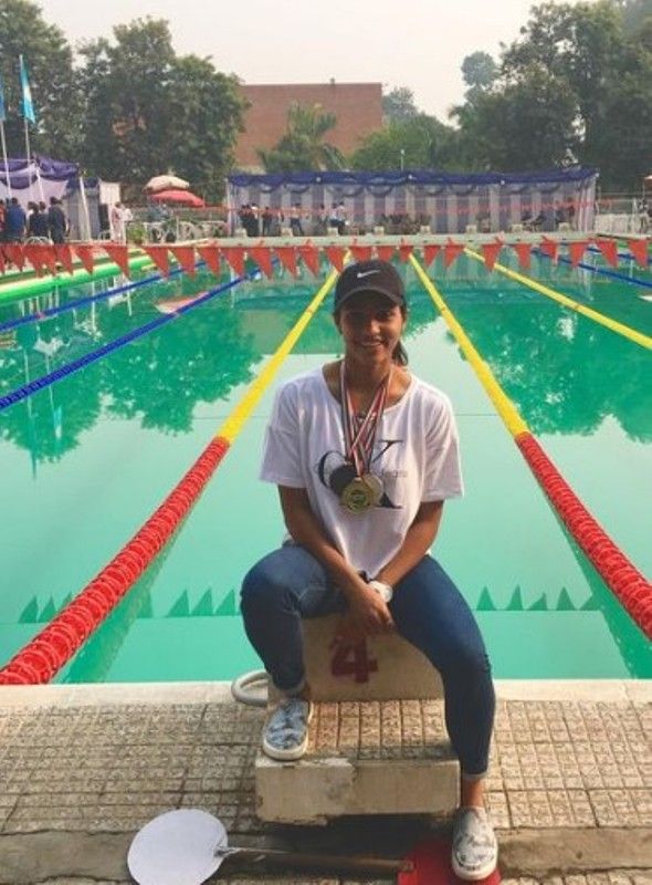 Sapthami Gowda with her medals