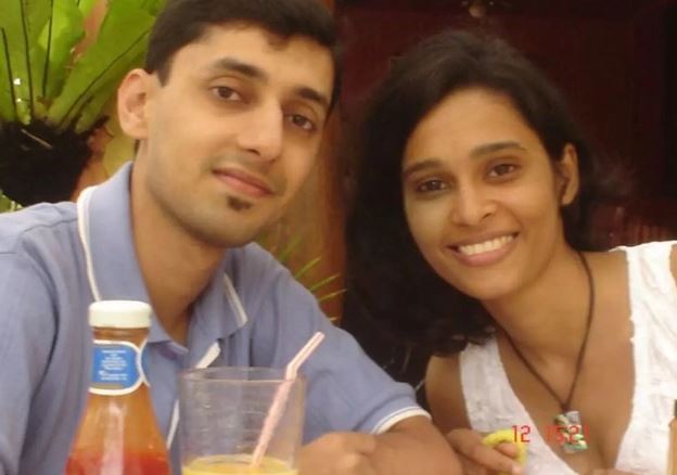An old picture of Sandhya Devanathan with her husband