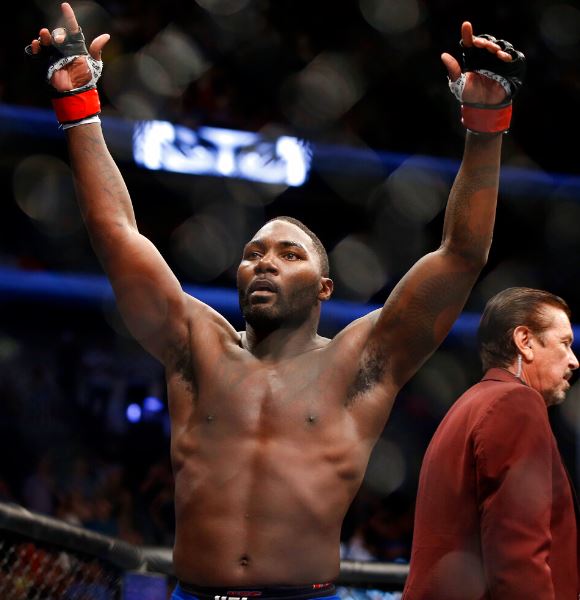 Anthony Rumble Johnson after winning an MMA bout