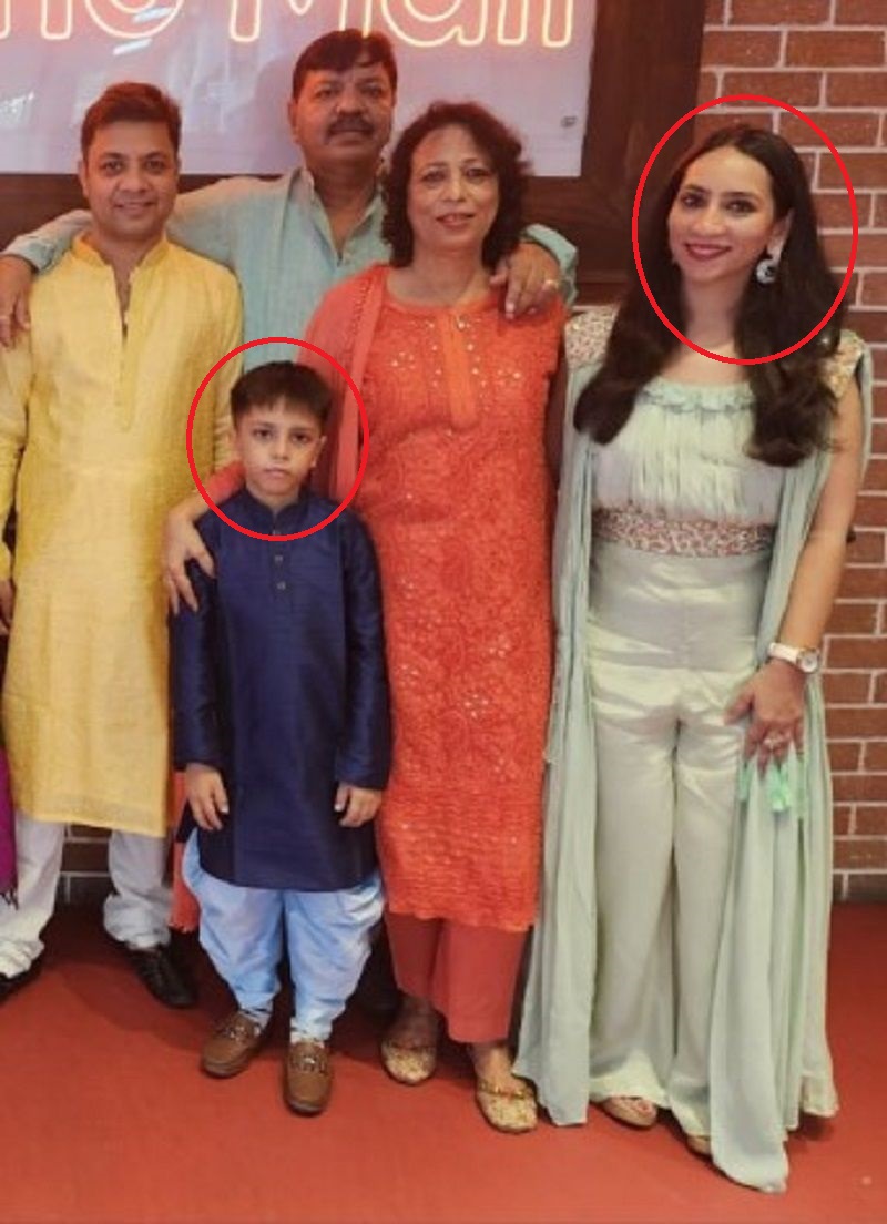 Anurag Jain with his wife (right) and son