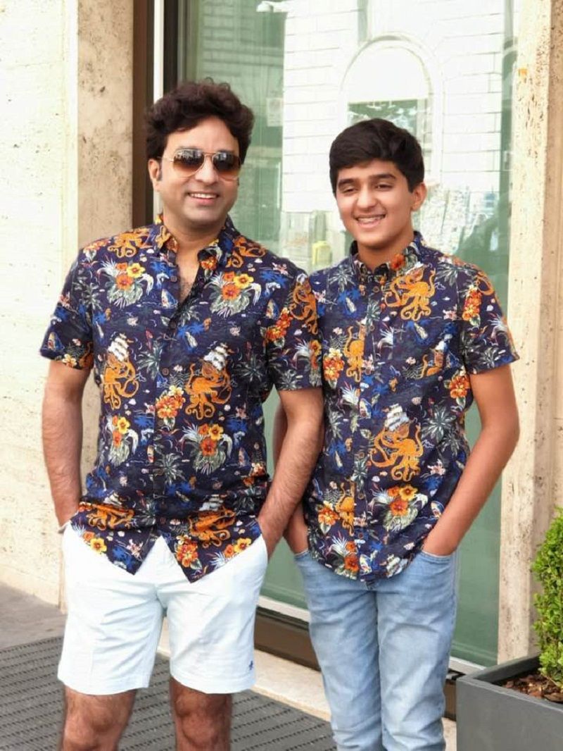 Arun Singh Dhumal with his son