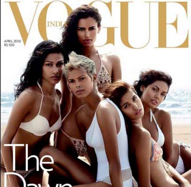 Ashika Pratt on the cover page of Vogue India along with Esha Gupta (2010)