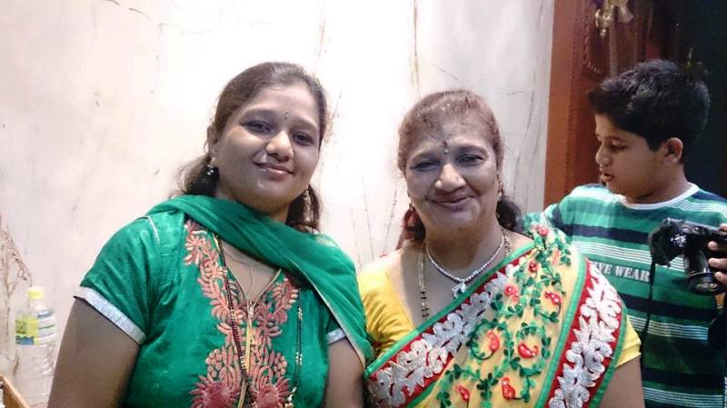 Bharati Holkunde with her mother