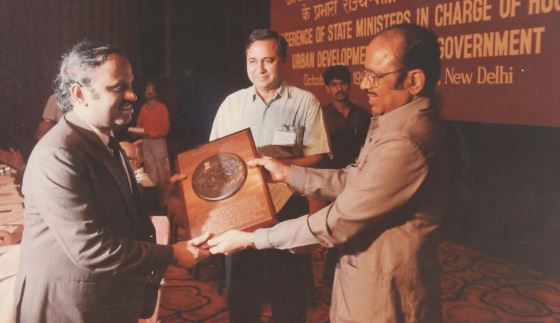 C. V. Ananda Bose receiving an award