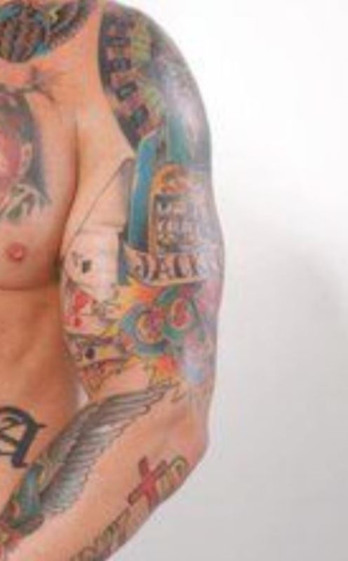 Jason David Frank's tattoo on left bicep